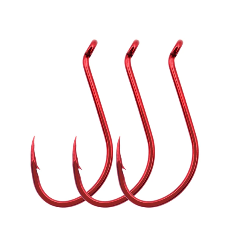 ZYZ Red Octopus Fishing Hooks High Carbon Steel 11 Sizes Fishing  Accessories Saltwater or Freshwater Sharp Carp Bass Fishhooks