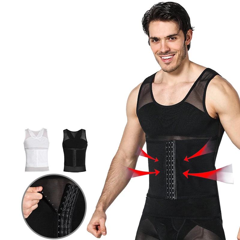 Camicia A Compressione Da Uomo Per Body Shaper Dimagrante Gilet - Foto 9