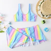5t Girls Swimsuit Kids Toddler Baby Girls Spring Summer Colorful Print Sleeveless Beach Swimwear Swimsuit Bikini Set Girl 1
