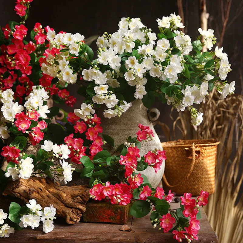 

Simulation Flower Single Branch Jasmine Artificial Flower Home Hotel Shopping Mall Decoration Wedding Props Lnterior Decoration