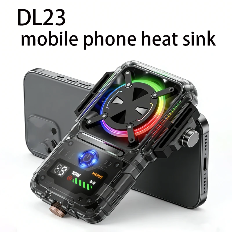DL23 배터리 반도체 휴대폰 쿨러 라이브 스트리밍 2단계 조절 가능 디지털 온..