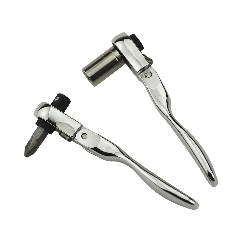 1/4 schnell drehbarer Mini-Ratschenschlüssel-Set, 72 Zähne, Steckschlüssel, Stangenratsche, 2-in-1-Doppelkopf-Schraubendreher, Schnellschlüssel-Werkzeug – Detail 3