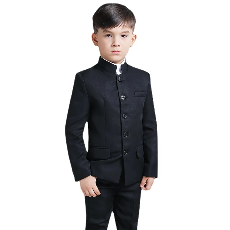 Kids Suit Boys For Wedding Suit Style Children Formal Mandarin Collar High Quality Fashion Plus Size 3-8 9 10 12 14