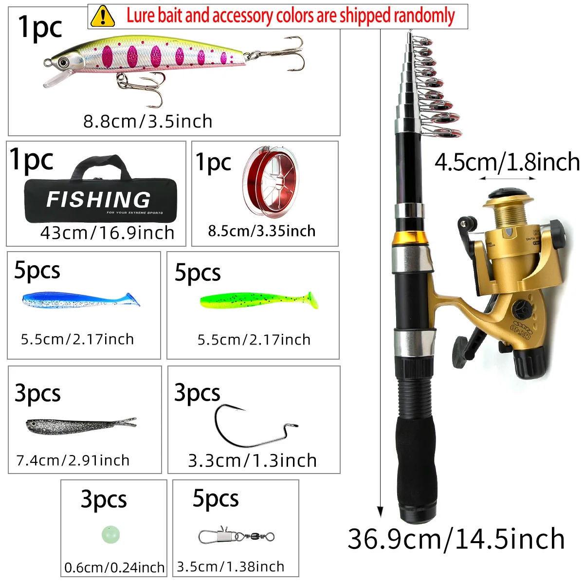 Portable Sea Fishing Kit with Rod, Reel, Hooks & Line 5