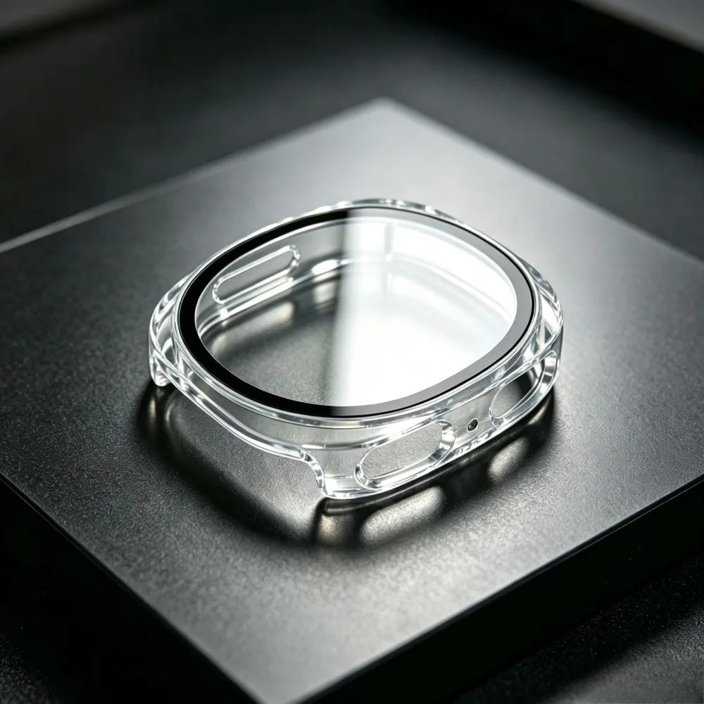 Premium Tempered Glass + PC Protective Bumper Case for Smartwatch - Full Coverage, Durable Guard