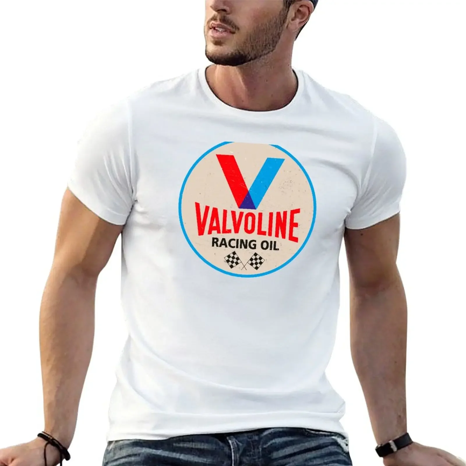 Valvoline Racing Oil Vintage Sign 1960 T-Shirt Hippie Clothes Magliette Bianche Da Uomo Ad Asciugatura Rapida