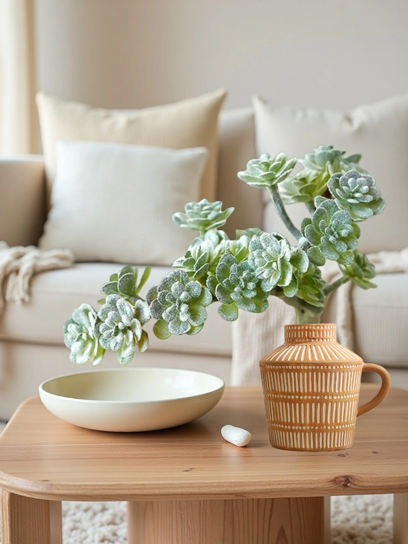 Doppelseitig beflockte künstliche Sukkulenten, ungetopfte Mini-Sedum-Pflanzen, realistische künstliche Sukkulenten-Stiele für Haus, Garten und Bastelarbeiten – Detail 11