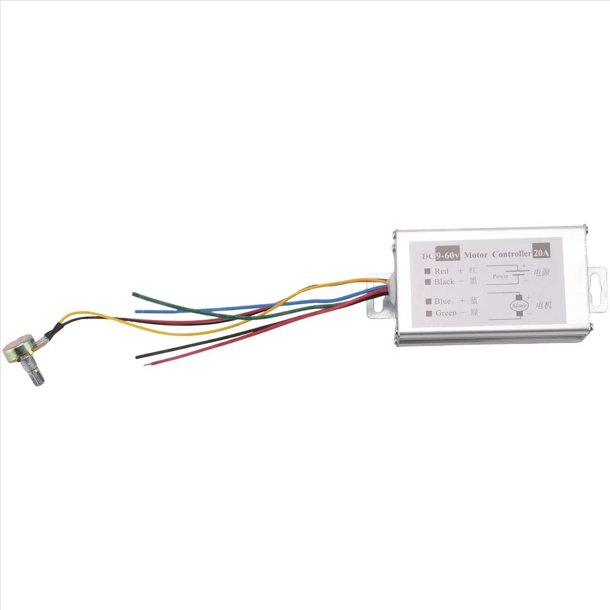 WSFS 10X 모터 속도 컨트롤러 DC9V 12V 24V 48V 60V 20A PWM 모터 속도 컨트롤러 레귤레이터 드라이버 0-1200W