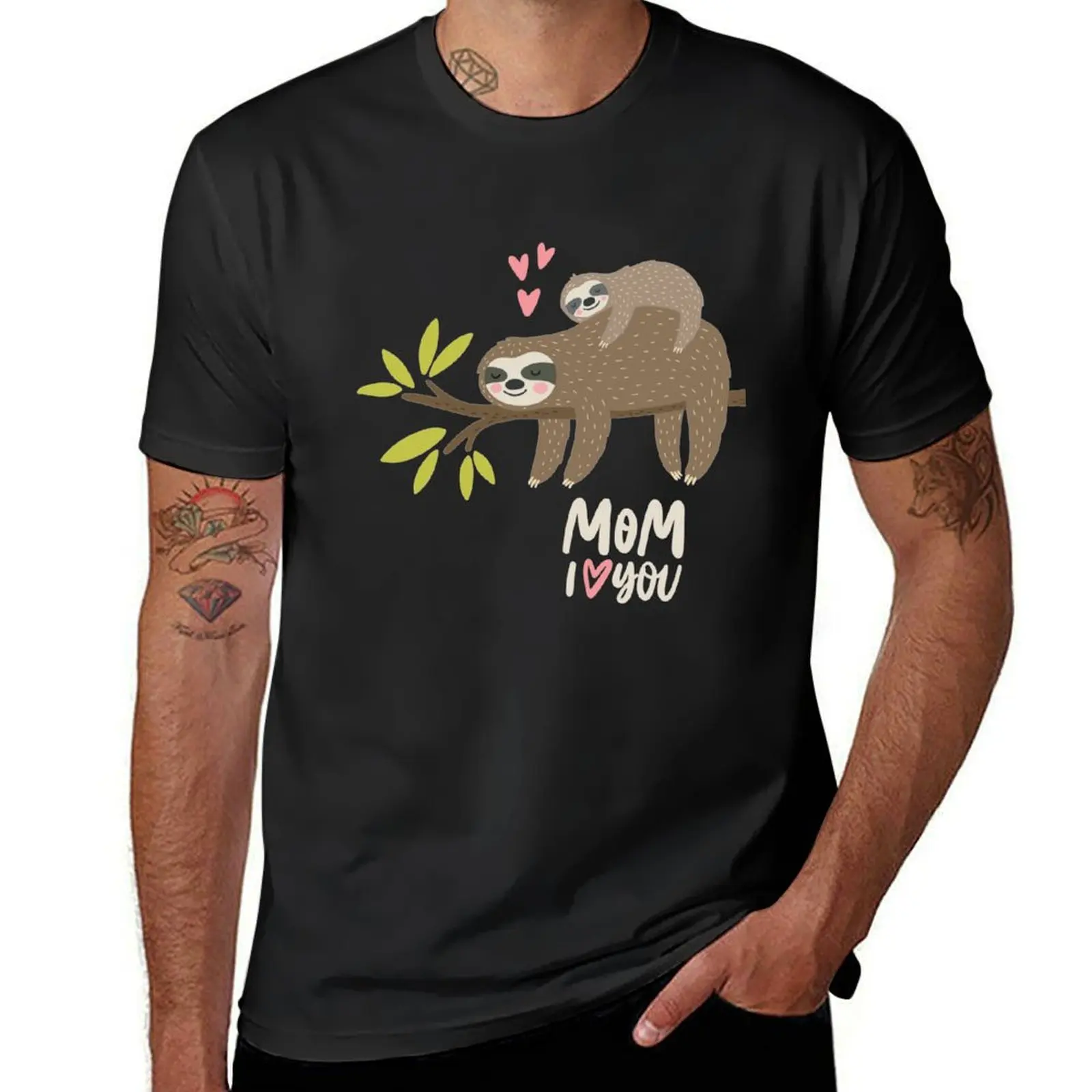 Sloth Mom I Love You Animal Mother Family Day Gift T-Shirt Aesthetic clothing funnys plain funny t shirts for men