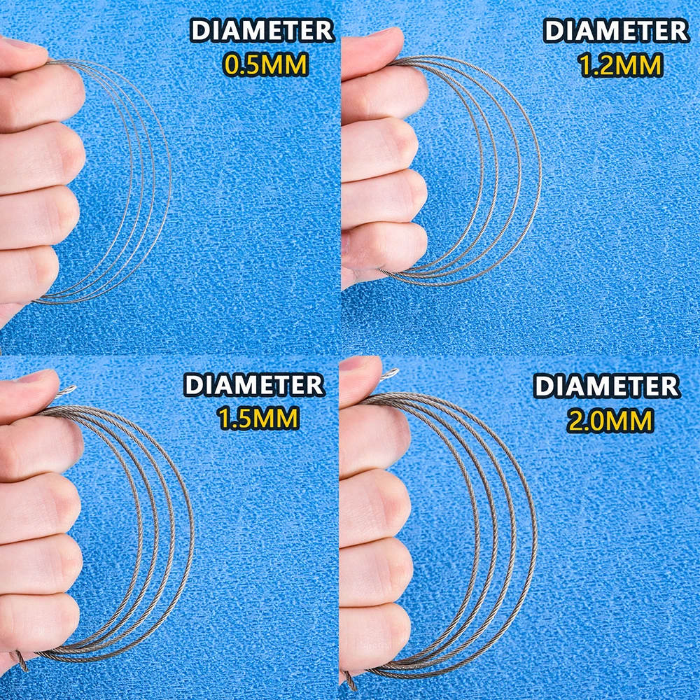 직경 0.5-2MM 모델 견인 케이블 DIY 제작 모델 군용 강철 케이블 건설 도..