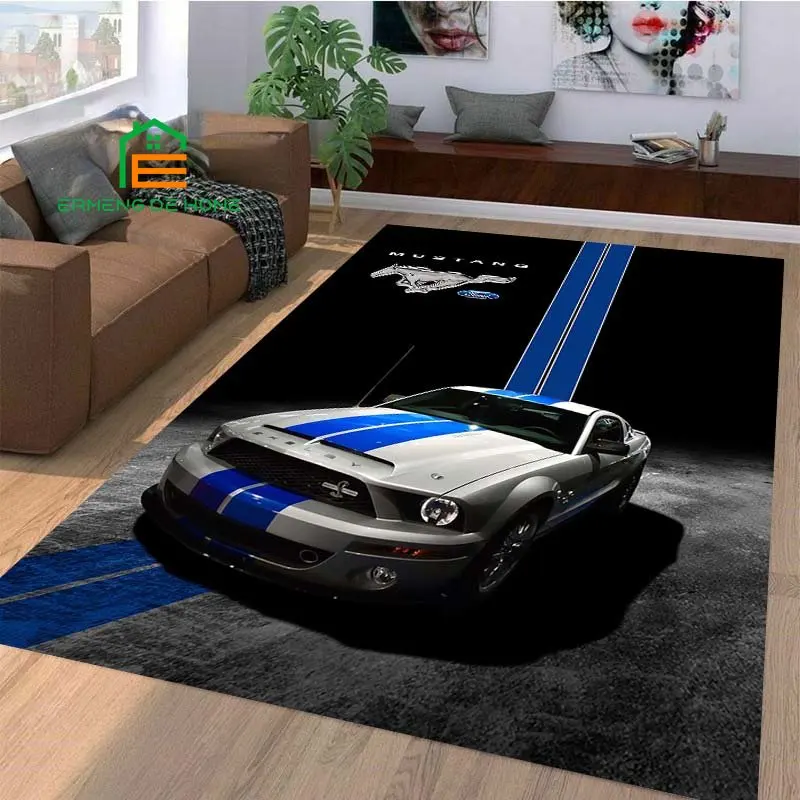 Mustang Pattern Rug for Bedroom Living Room Carpet for Kitchen Floor Mats Home Decor Non-Slip Floor Pad Rug 15 Sizes 2
