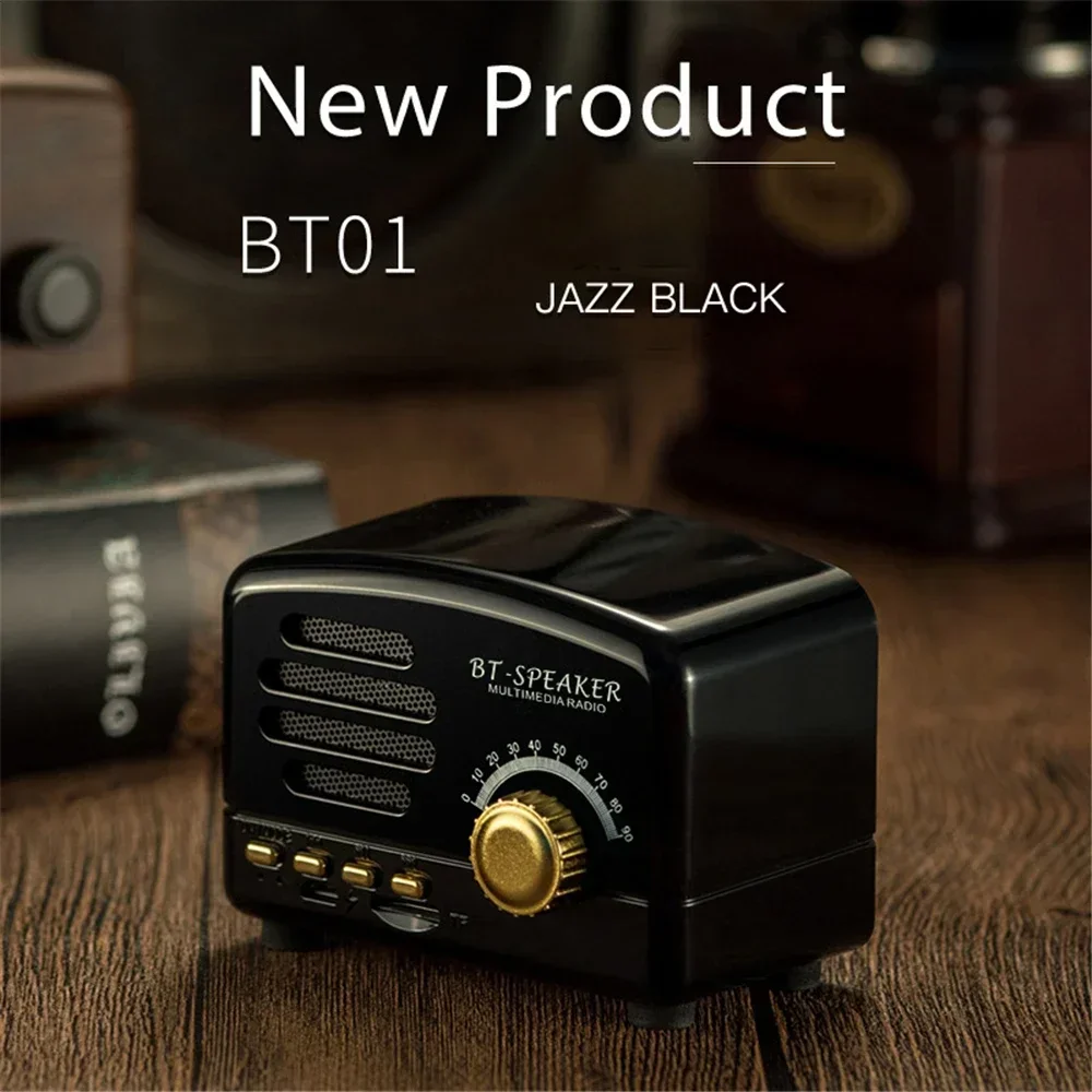 Mini Retro bluetooth speaker 1200mAh Support TF card 5W Radio Computer Speaker Portable Audio Wireless Cute Classic