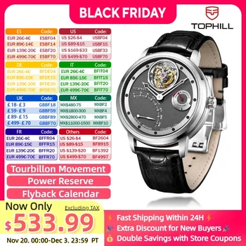 TOPHILL Tourbillon Watch for Men Automatic Movement Luxury watch Power reserve 5Bar Waterproof Sapphire glass 1