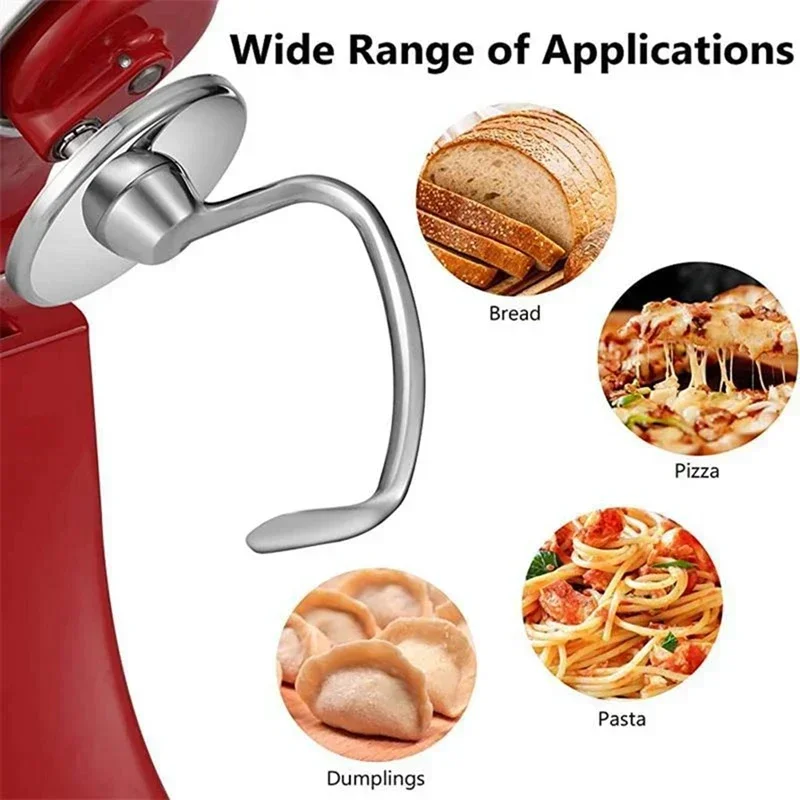 Mixer Aid Attachment Parts Accessories for Kitchenaid 5 Quart Stand Mixer K5WW Wire Whip& 5K7SDH Dough Hook&Mixer Aid Paddle Electric Milk Frother,Hand Immersion Blender,Electric Whisk,Hand Blender,Food Blender,Electric Egg Beater