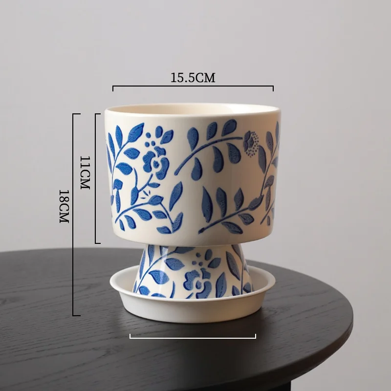 青と白の陶器製蘭鉢 Amazon.co.jp: セラミックフラワー盆栽鉢 青と白の磁器蘭鉢 屋内