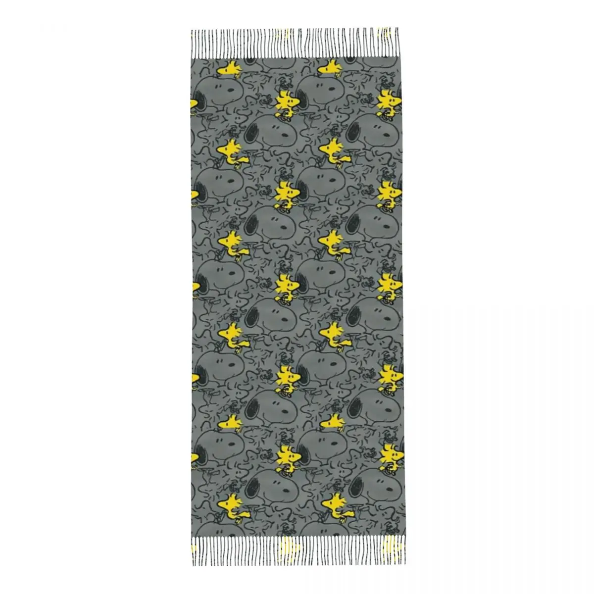 Custom Ladies Long S-Snoopys Woodstock Anime Pattern Scarves Women Winter Fall Thick Warm Tassel Shawl Wrap Scarf 5