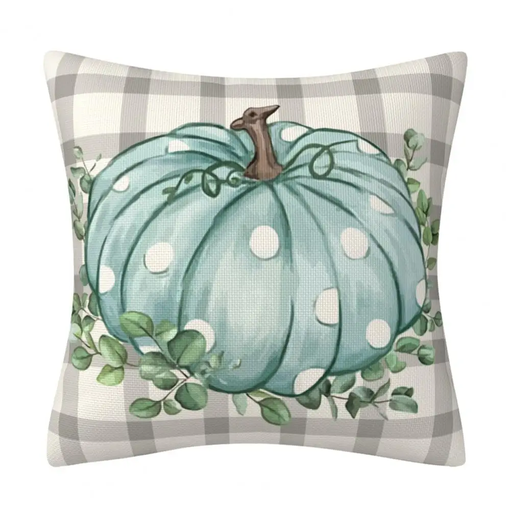 

Pumpkin with Plaid Bow Design Elegant Coordinated Fall Pillow Covers Hidden Zipper Closure Linen for Autumn for Exterior