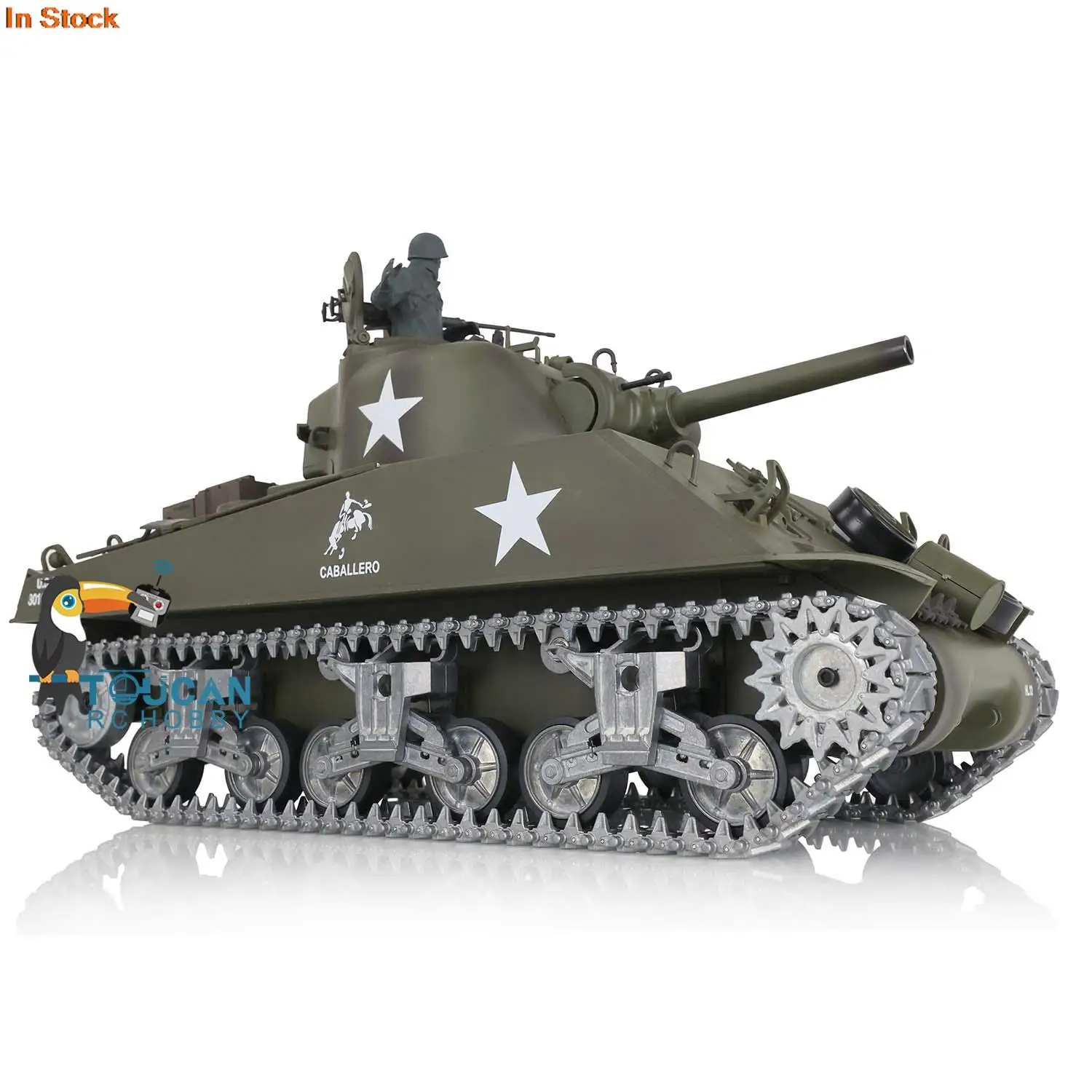HENG LONG 1/16 RC Tank Customized 7.0 M4A3 Sherman 3898 360° Turret Metal Tracks TH17680-SMT4 5