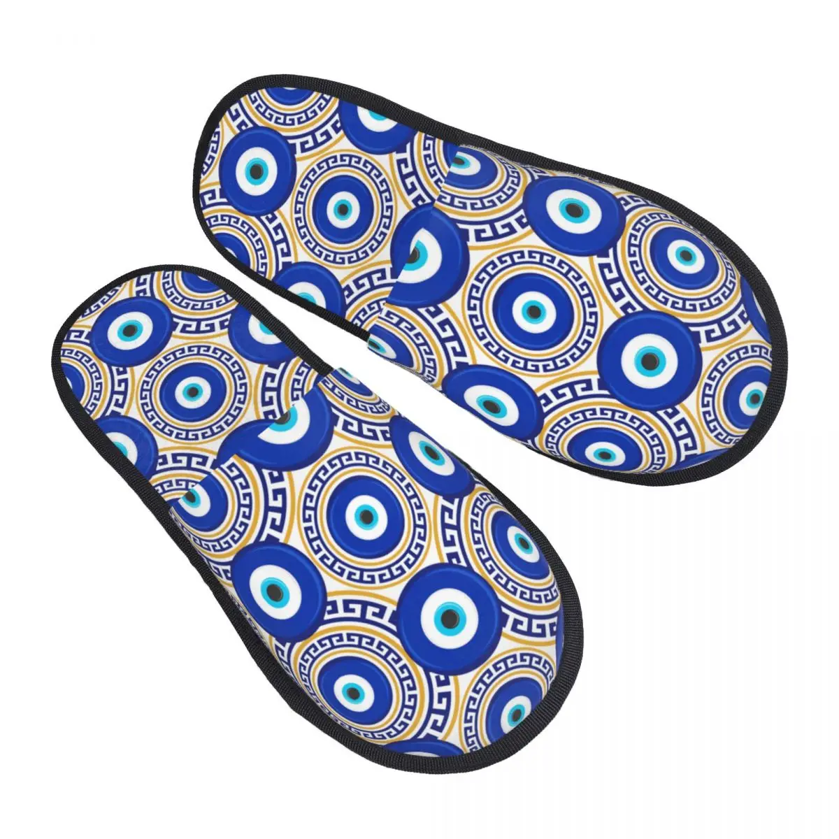 

Custom Turkey Evil Eye Symbol Pattern Nazar Amulet Memory Foam Slippers Women Soft Warm House Slippers