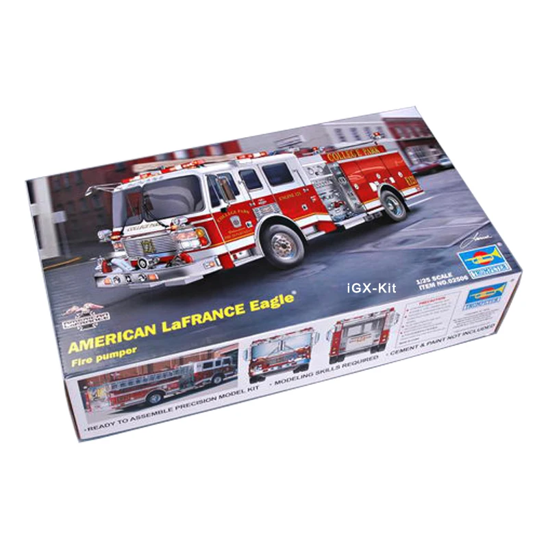 

Trumpeter 02506 1/25 2002 American Lafrance Eagle Fire Pumper Truck Collectible Toy Plastic Assembly Building Model Kit