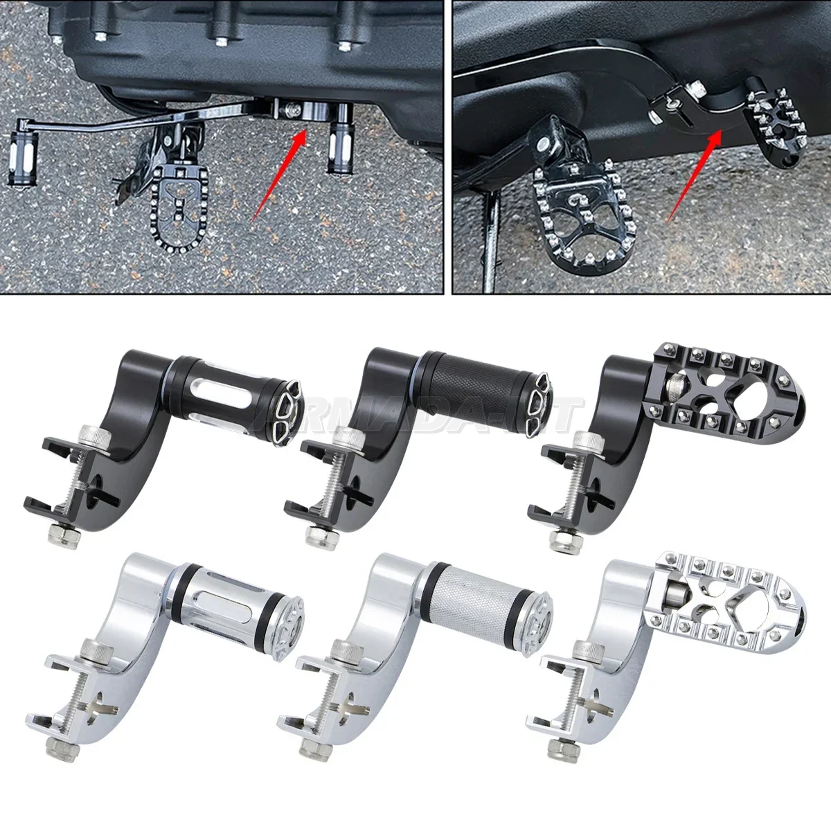 Repose-pieds Levier Vitesse Doré Harley - Sportster, Touring, Dyna, Softail - Aluminium