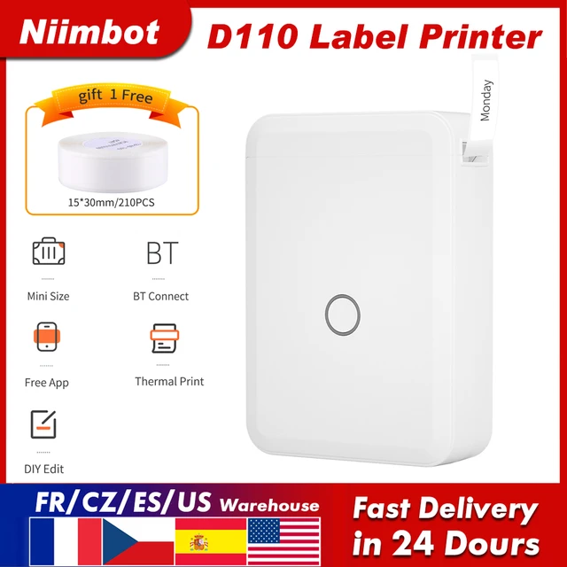 Nimbot D110 Bluetooth Wireless Compact Monochrome Thermal Label Printer  White