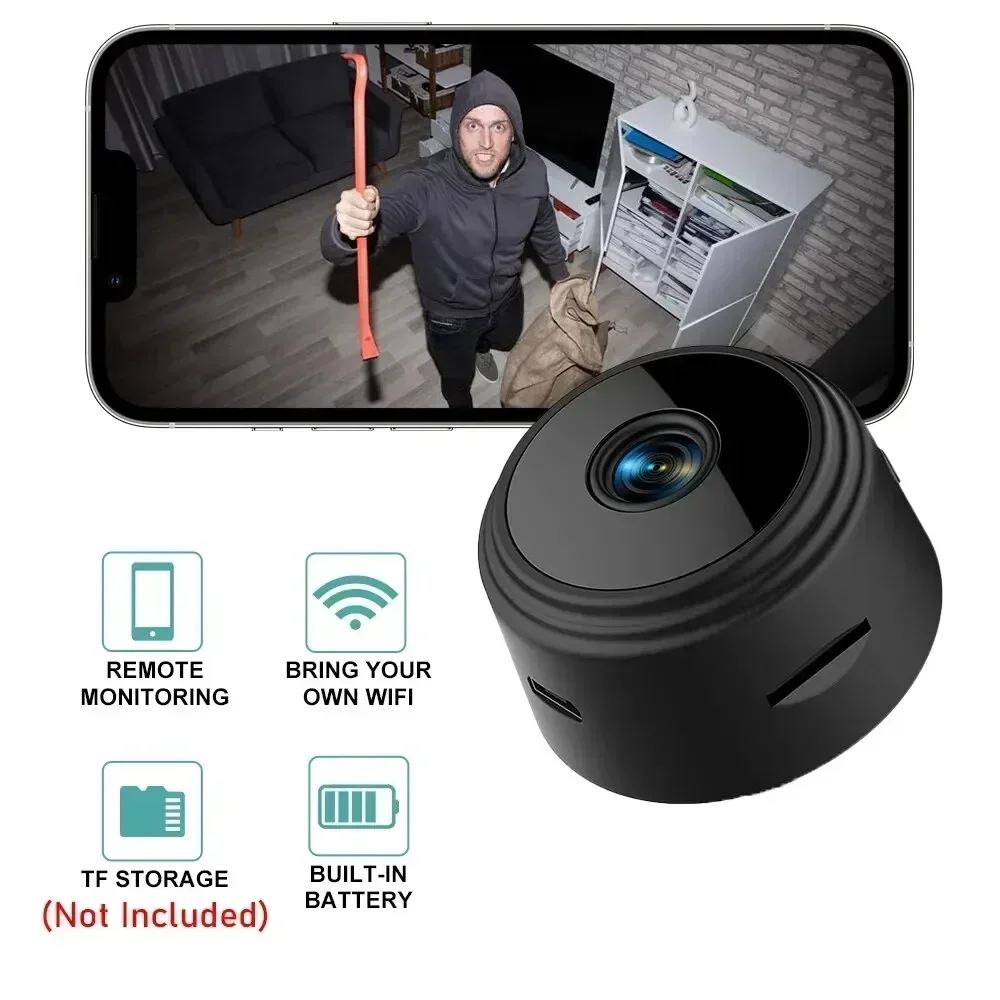 지능형 고화질 WiFi 카메라 모션 감지 야간 버전 감시 카메라로 보안 보호 기능 제공 카드 없음