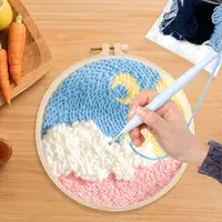 CHENISTORY DIY Punch Needle Embroidery Starter Kit with Pattern and Instructions Cross Stitch Kit Landscape Pattern Handicraft 2