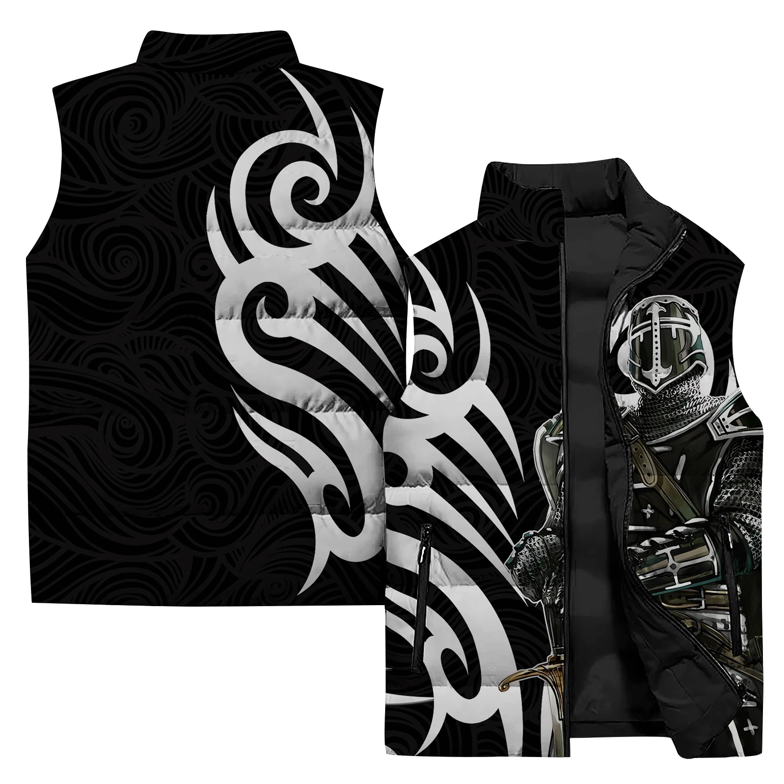 thumbnail image 1 of Chalecos geniales para hombres Chalecos de armadura Chaquetas para hombres Tendencia de invierno para hombre Calidez Impresión 3D Chaleco de caballero duradero a prueba de viento frío Abrigo de alta c, 1 of 4