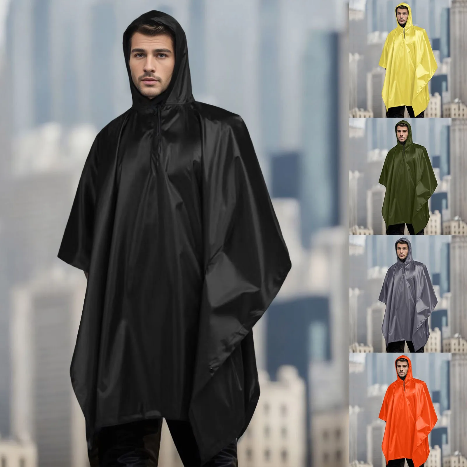 

Oversized Adults Raincoat Women Men Waterproof Tent Cover Wear Outdoors Hiking Rain Coat Poncho Jacket Cloak Capa Hoody De Chuva