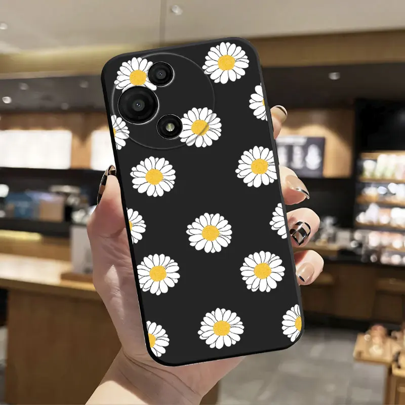 Fashion Cartoon Floral Pattern Soft Silicone Phone Case - Bumper Protective Cover