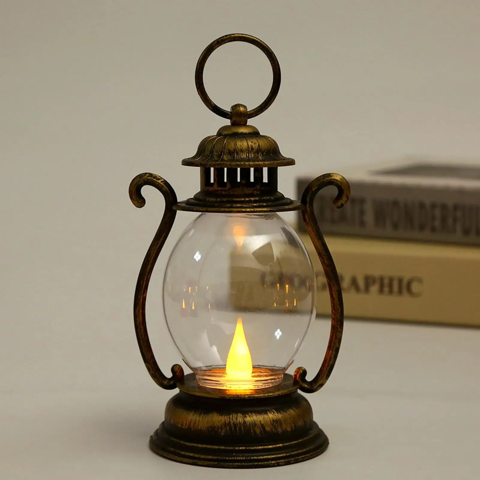 Tragbare Vintage-Öllampe, Weihnachts-LED-Nachtlichter, batteriebetrieben, für drinnen und draußen, hängende Laternen, festliche Party-Dekoration