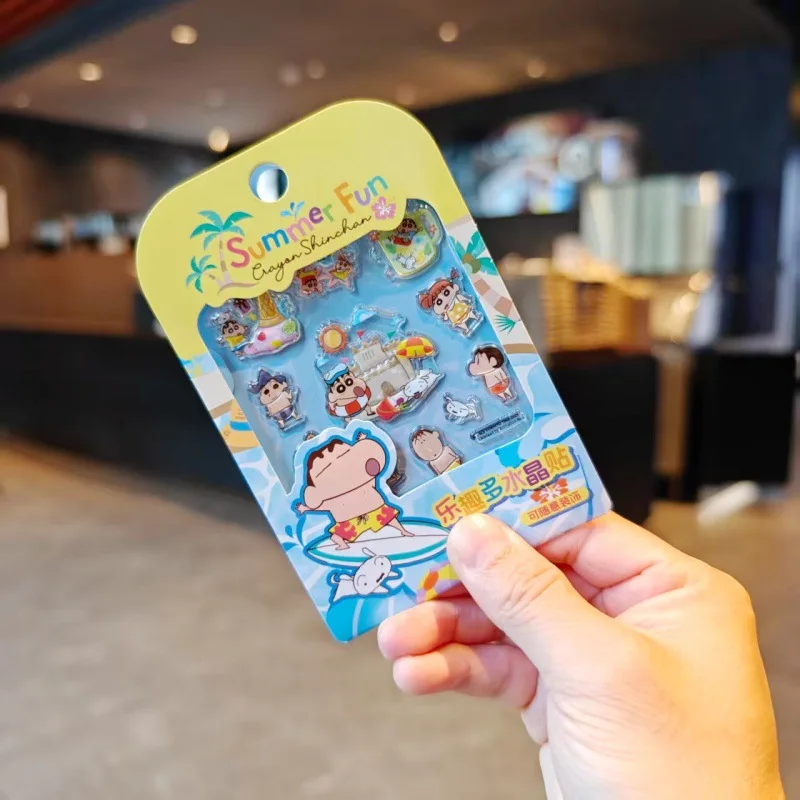 1/6pcs Kawaii Crayon Shin-Chan 3d 크리스탈 스티커 Diy 휴대 전화 케이스 장식 학생 계정 앨범 스티커 편지지 선물