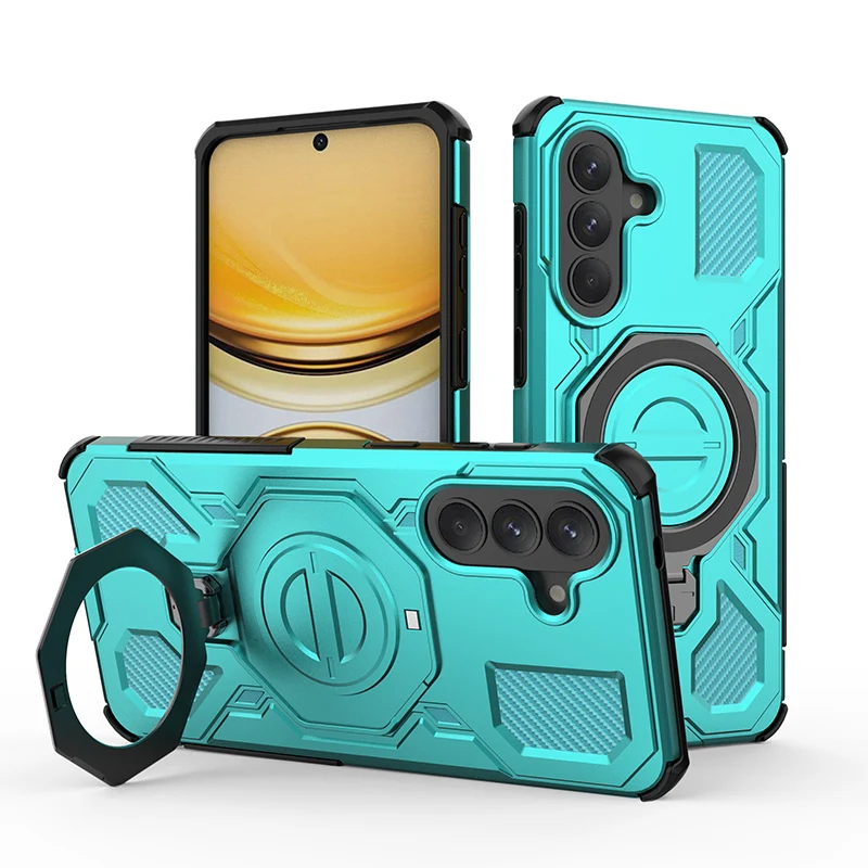 360° Rotating Magnetic Ring Holder Phone Case with TPU Plastic Back Cover