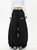 Casual Chic Sweatpant Retro Matching Oversize Women's Wide Leg Pant Low Waist Drawstring Lady Cargo Pants Y2K Hip Hop Streetwear - Image 4