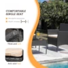 4 Pieces Patio Furniture Set Rattan Outside Furniture Wicker Sofa Garden Conversation Sets with Soft Cushion and Glass Table for 4