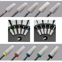 Ceramic 5 In 1 Nail Drill Bit Tapered Straight Cut Drill Bit Suitable for Acrylic Nail Glue 3/32" Shank-Drilling Machine 1