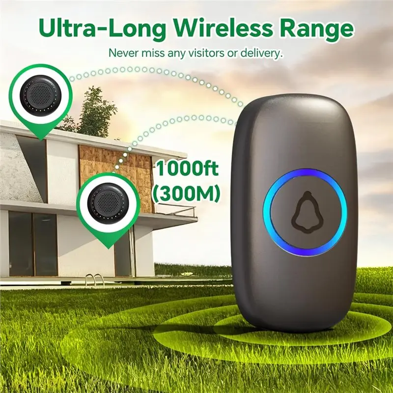 AS95-1 교사를 위한 무선 초인종 교실 초인종 세트 가정 교실 사무실 어린이 방을 위한 방수 초인종 버튼