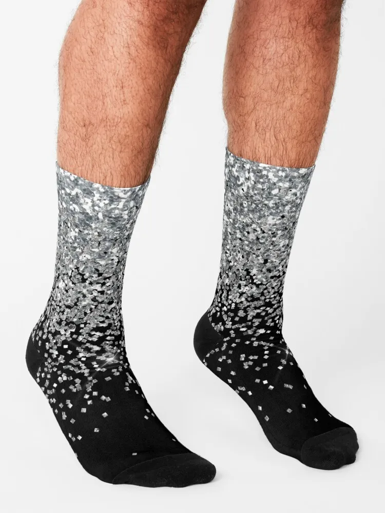 Silver Glitter Socks gift compression stockings Women Socks For Men Women's
