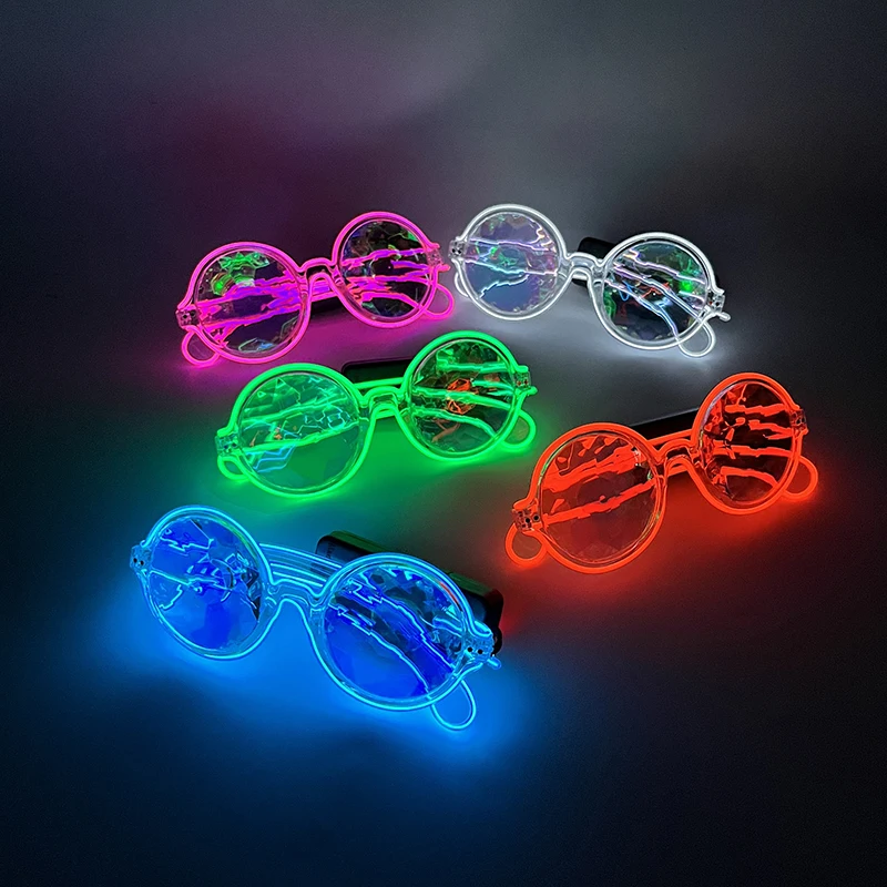 Wireless EL Wire Neon Rave Glasses Flashing LED Sunglasses