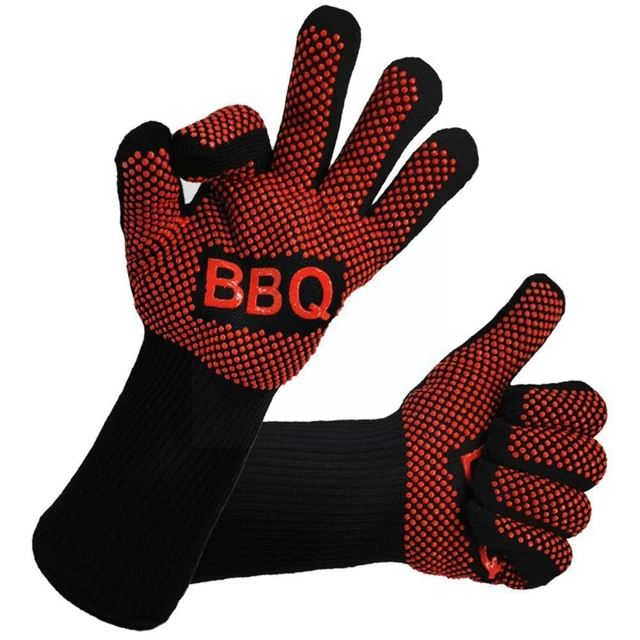 Non-slip Fireproof Microwave Oven Gloves Extreme Heat Resistant Oven Mitts  300-500 Centigrade Flame Retardant BBQ Fire Gloves - AliExpress