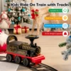 6V Electric Kids Ride On Train Motorized Train Toy w/ Track & 6 Wheels Black 5
