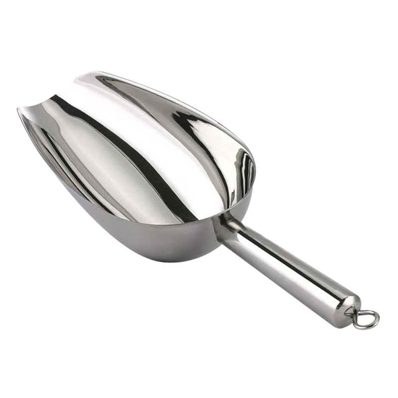 Description Picture 2 of item10oz Polish 304 Stainless Steel Ice Scoop Kitchen Food Candy Scoop  Ice Scoop Food Flour For Bar Commercial Kitchen Tools