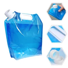 

5L Water Storage Bag Outdoor Hiking Survival Hydration Storage Equipment Tool Blue Food Grade PE 11.81 X 12.79 Inch/30 X 32.5cm