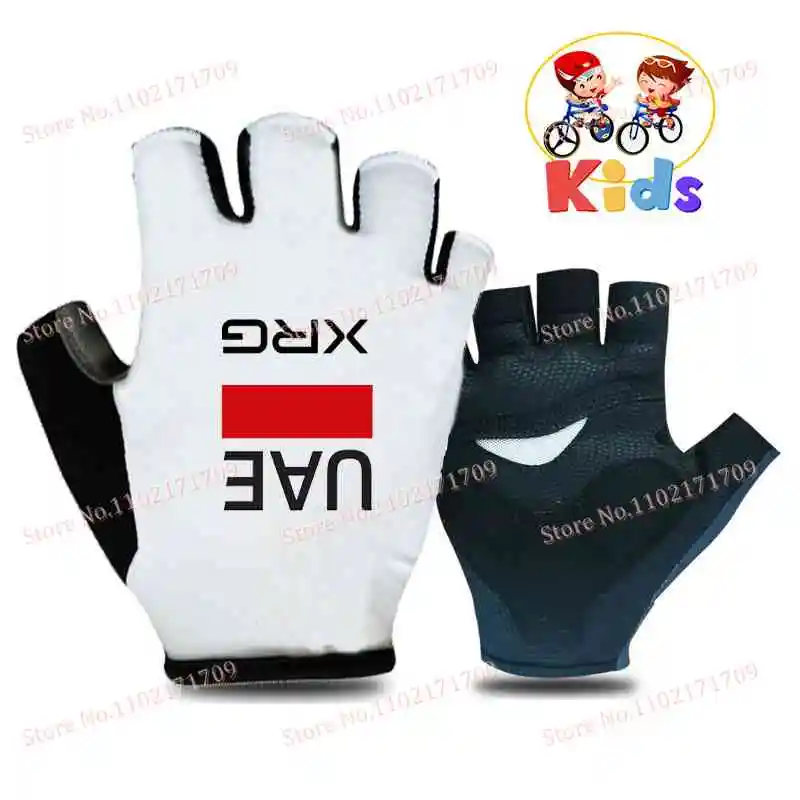 Kids Team UAE Cycling Glove Half Finger Anti-Slip Gel Bicycle Glove Full Finger Road Bike MTB Mittens