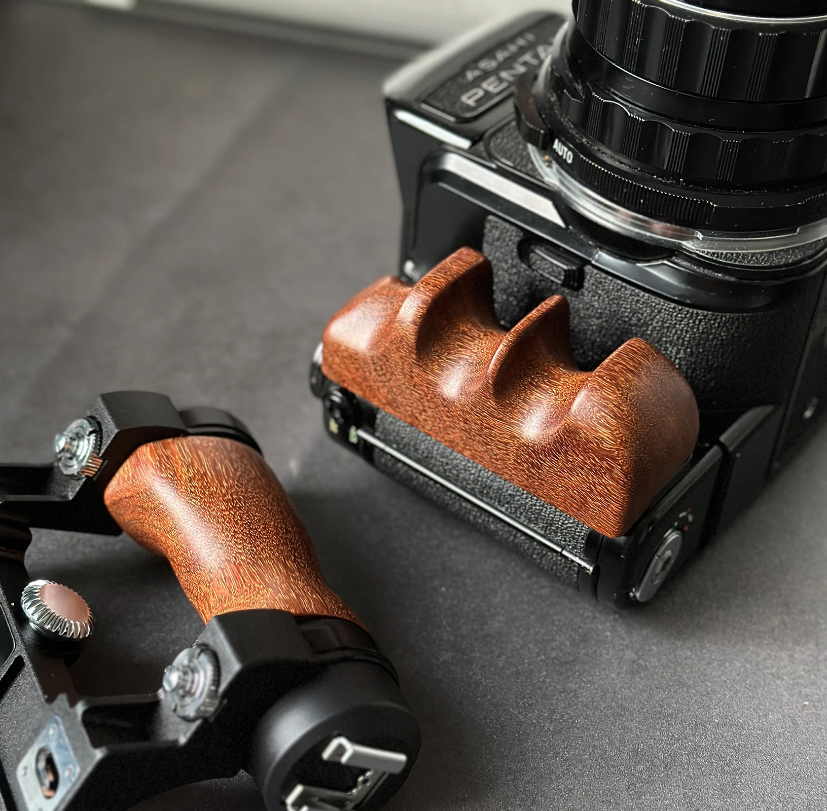 木製カメラハンドグリップ、ペ税67、6x7、6x7、左右ハンドルホルダー 