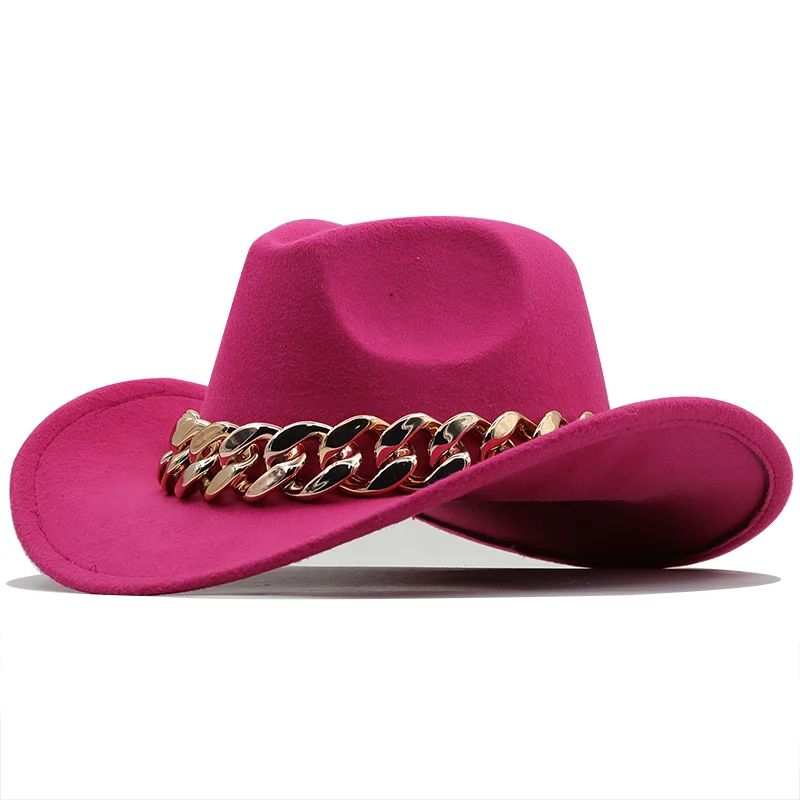 Simple Women's Men's Wool Hollow Western Cowboy Hat With Fashion Belt Gentleman Lady Jazz Cowgirl Toca Sombrero Cap 11