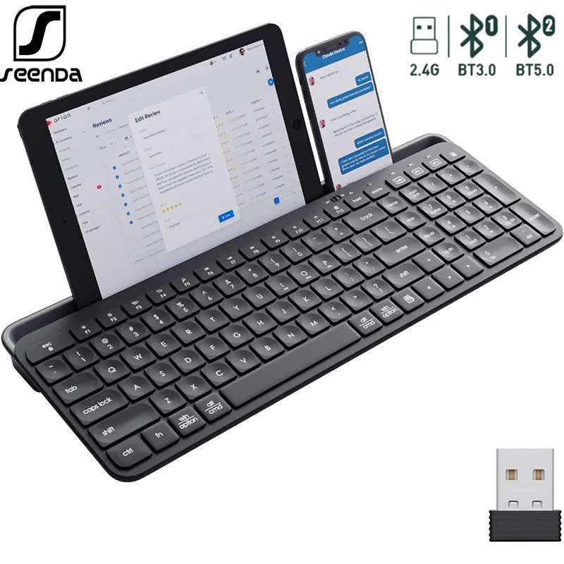 Seenda Multidevice Bluetooth Keyboard Bluetooth 5.0+3.0+2.4g Wireless