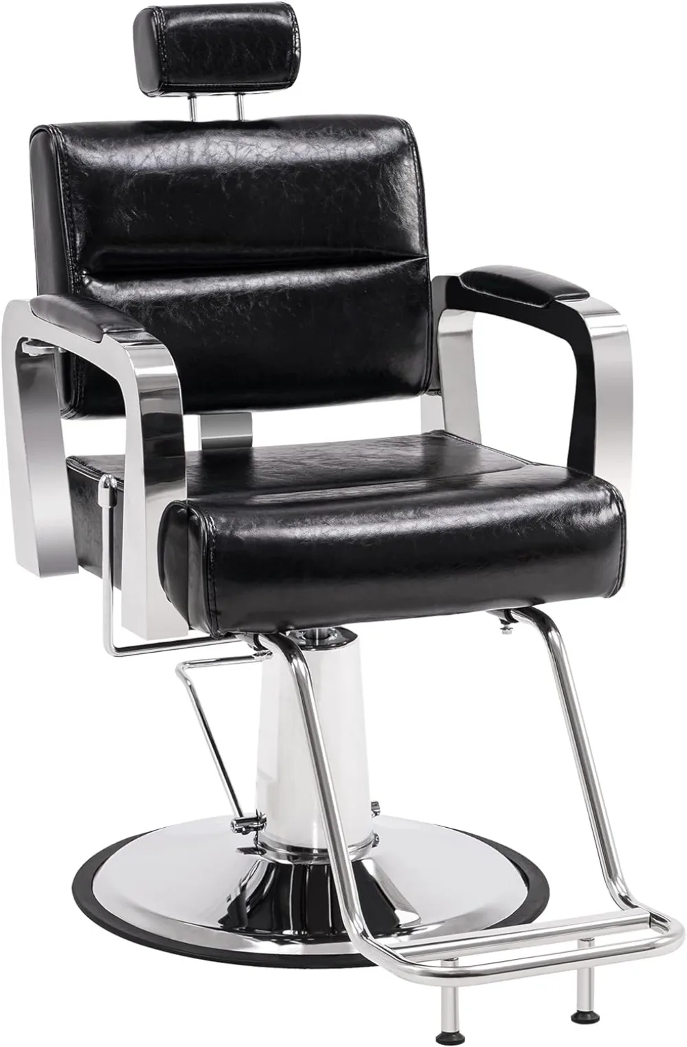 BarberPub Barber Chair Reclining Salon Chair for Hair Stylist, Antique Hair Spa Salon Styling Beauty Equipment 3127(Black)