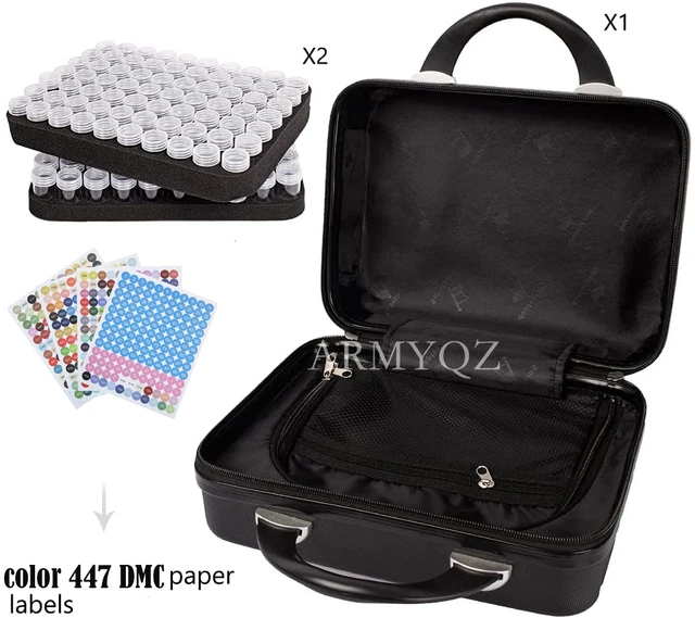 132 Slot Diamond Painting Storage Zip Craft Carry Case Handbag Accessory  With Plastic Bottles in Box Free Shipping 